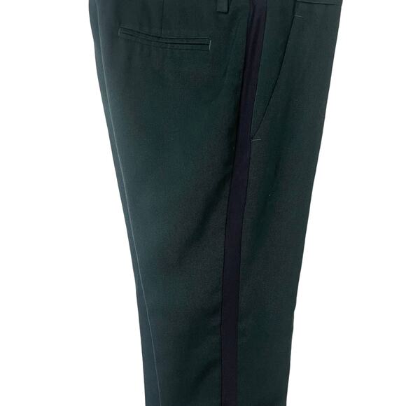 A.L.C Wool Blend Green Dress Pants with Tuxedo Stripe Down Leg Sz 4 - Picture 6 of 7
